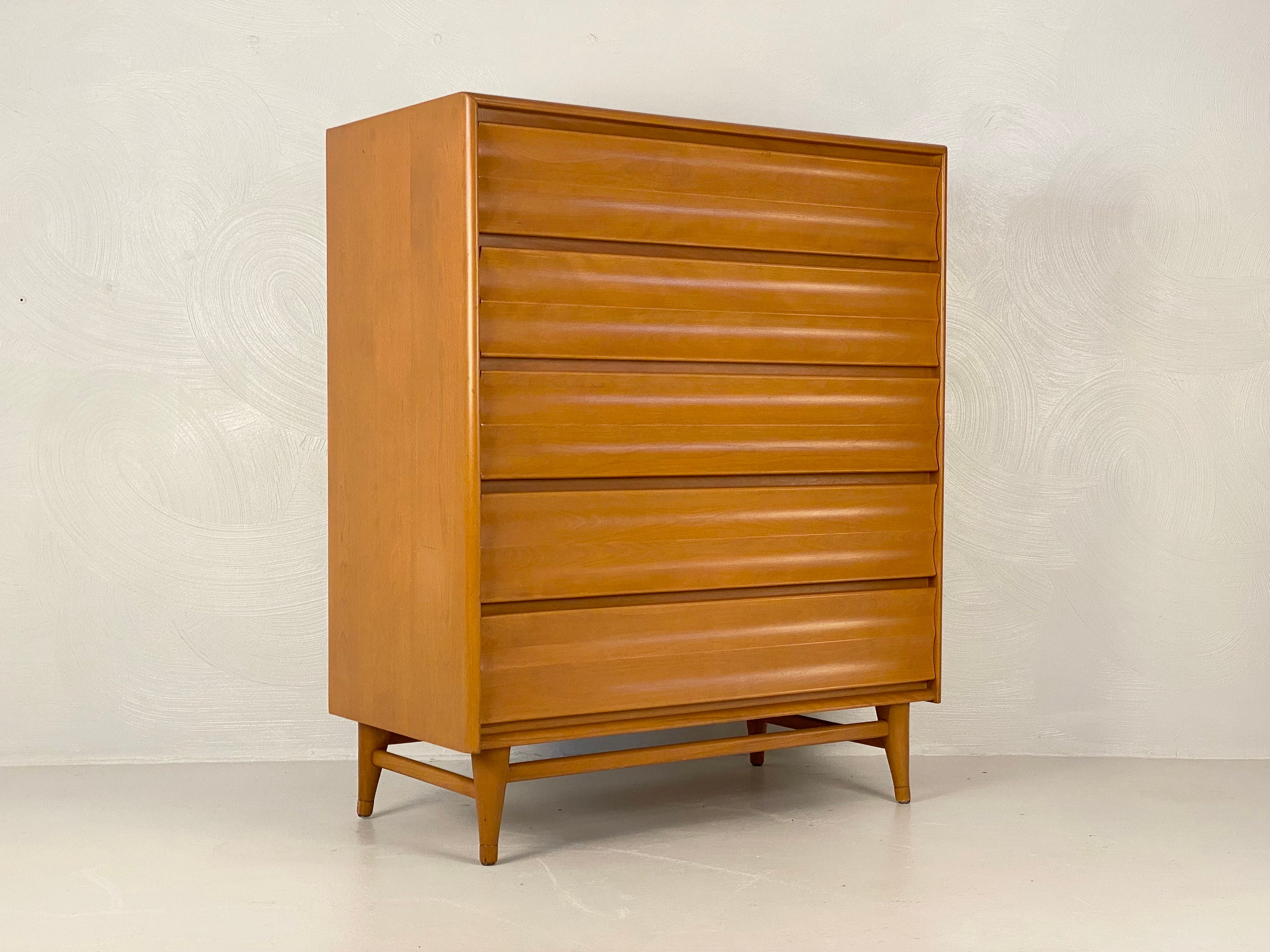 Harmonic Bedroom Group 5-Drawer Chest by Heywood Wakefield, Circa 1954 -  *Please ask for a shipping quote before you buy.