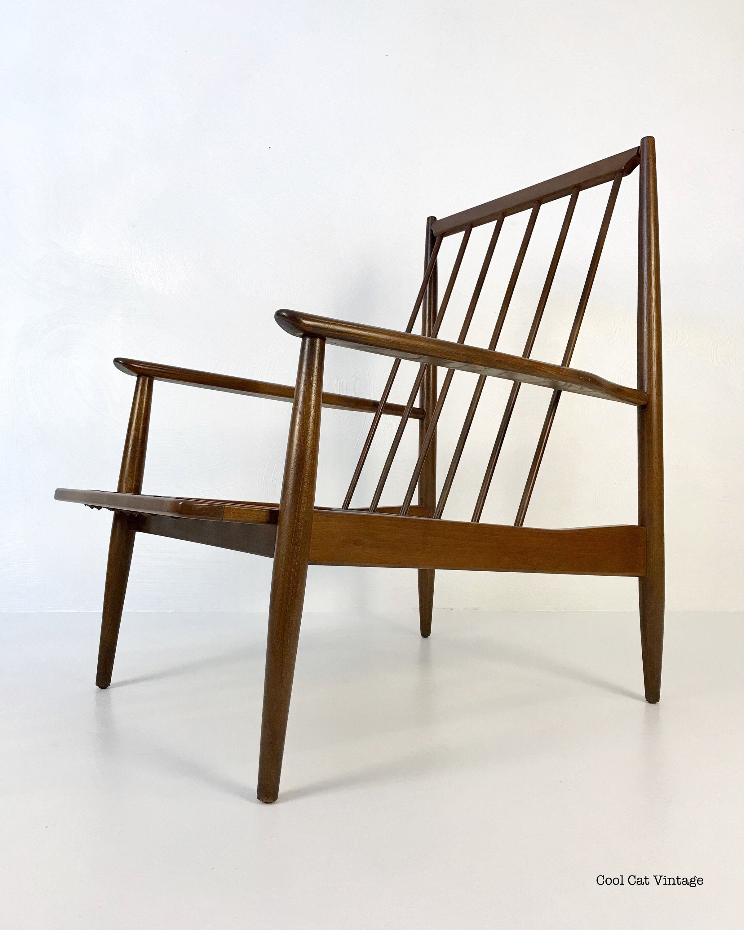 Walnut High Back Lounge Chair by Baumritter, C. 1960's (Frame Only