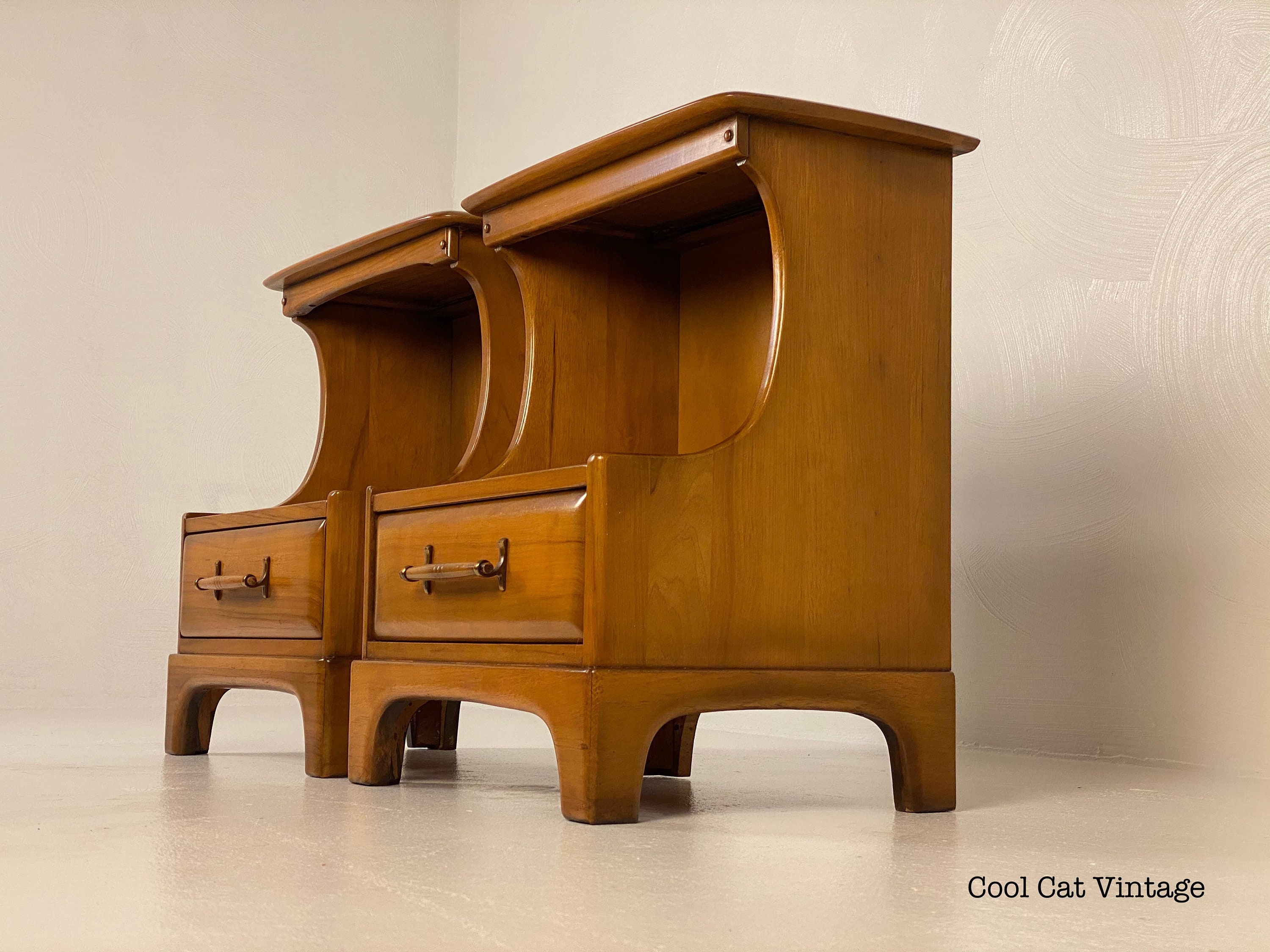 Pair of Nightstands by Unique Furniture Makers Circa 1950s
