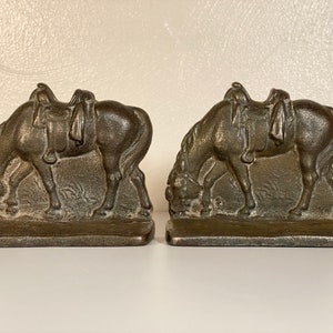 Antique Iron Horse Bookends image 1