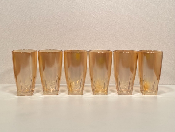 Set of Six Jeanette Iridescent Glasses