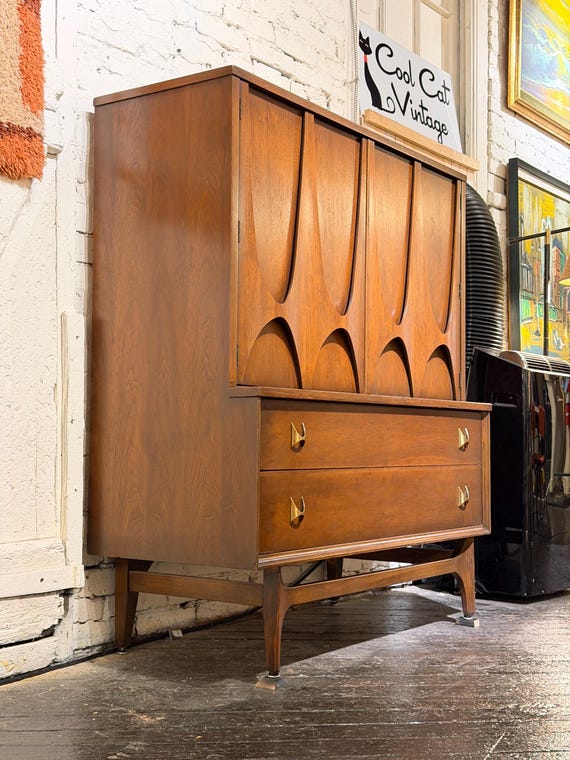 Broyhill Brasilia Gentlemen's Chest / Armoire, Circa 1960s - Please ask for a shipping quote before you buy.