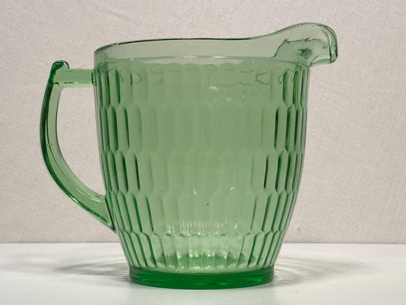 Jeanette Green Depression Glass Pitcher