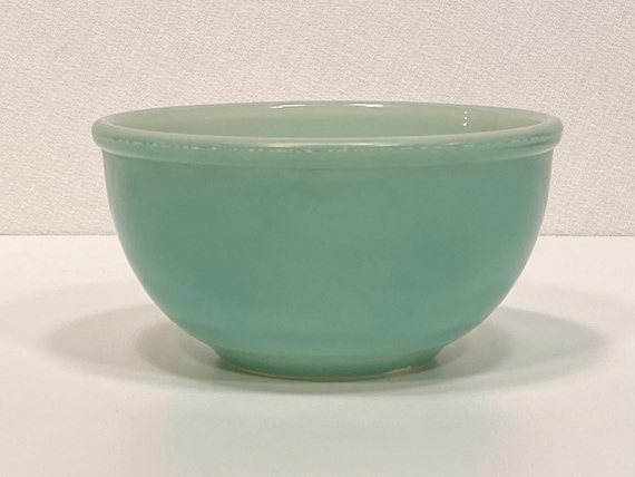 Fire King 5" Green Beaded Edge Bowl