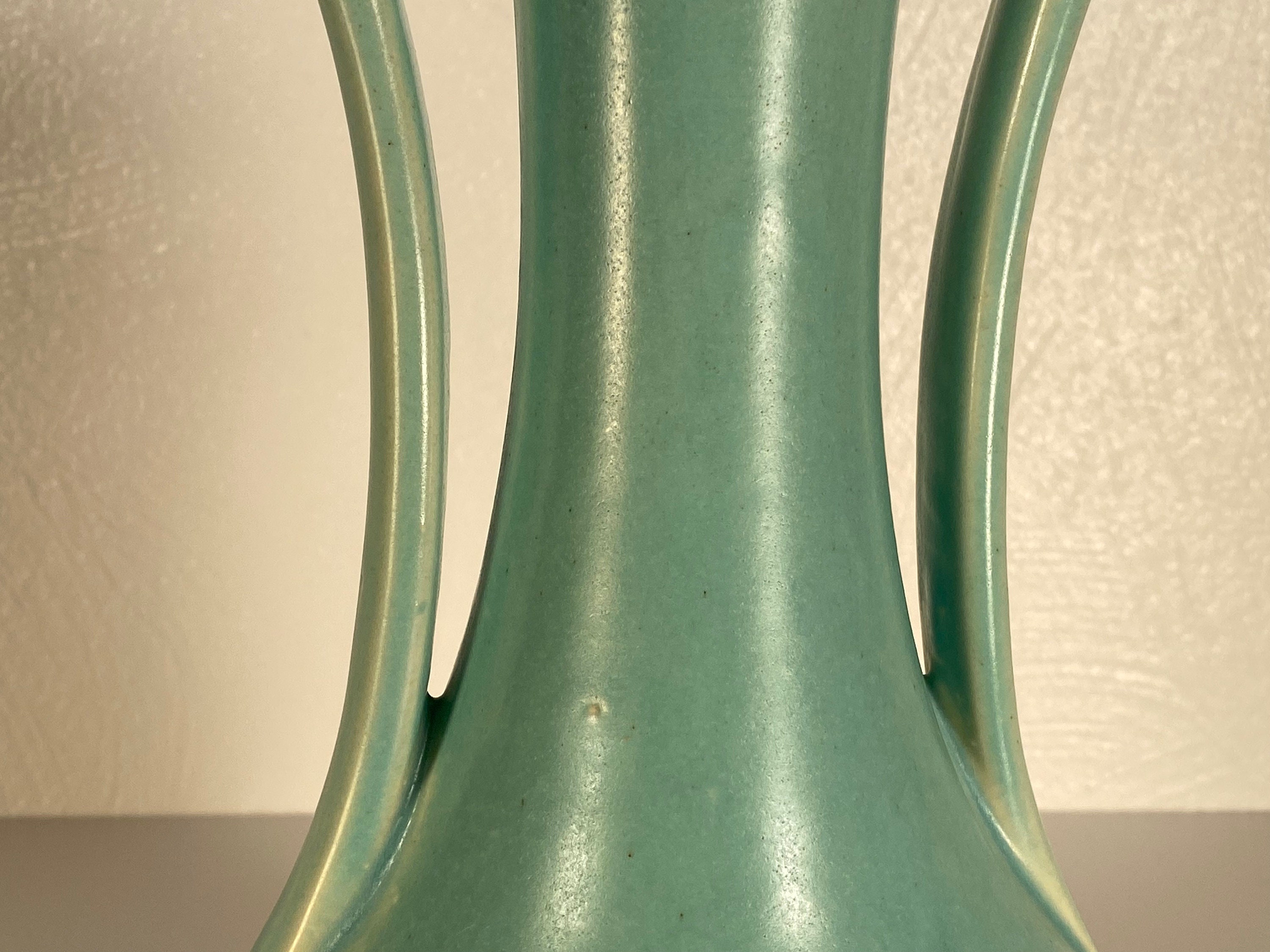 Turquoise USA Pottery 9.25 Vase