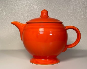 Fiestaware Red C Handle Teapot