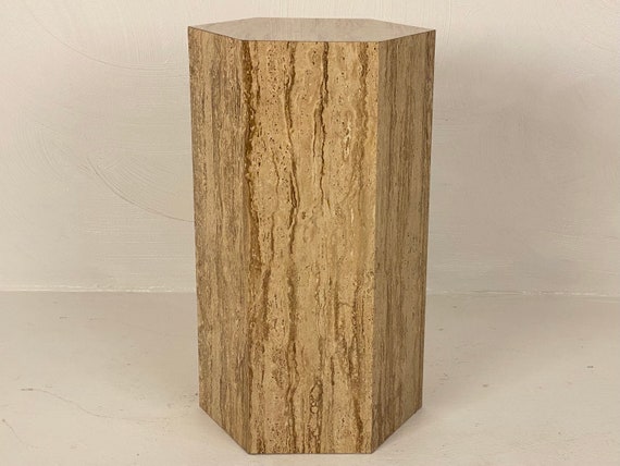 Faux Marble 6-sided Pedestal, Circa 1970s - *FREE SHIPPING