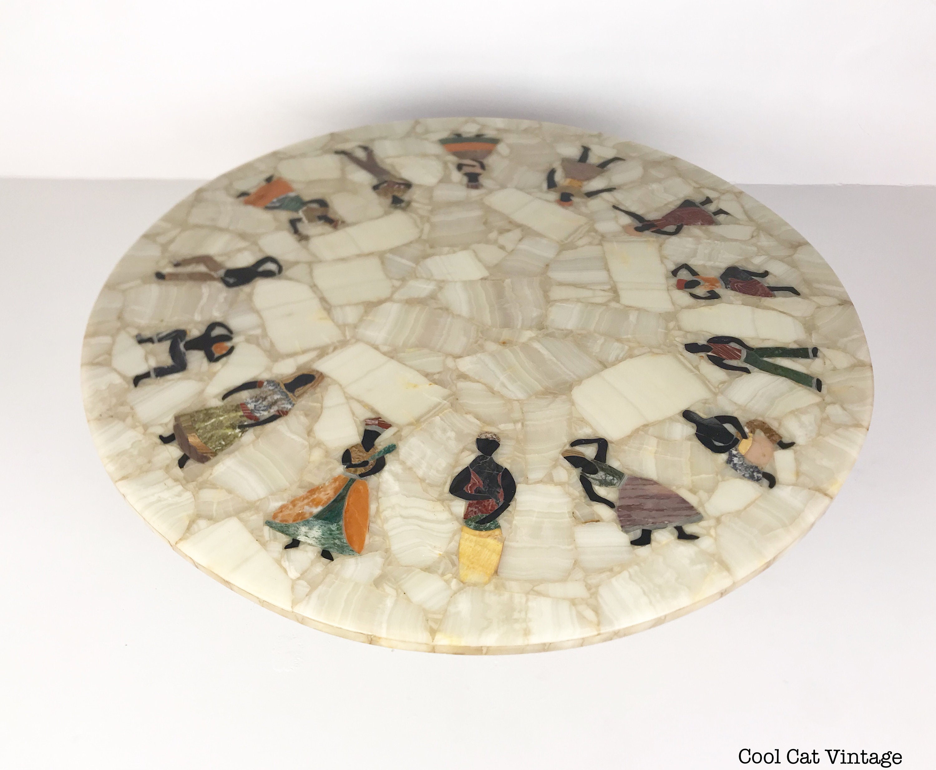 HOLD FOR KENT Mid Century Mosaic Marble and SemiPrecious Stone