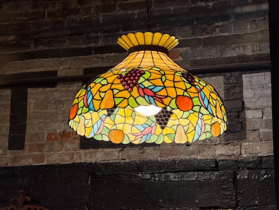 Tiffany-Style Stained-Glass Light by John F.M. Wolfe of York, PA (Lamp A) - *Please ask for a shipping quote before you buy.