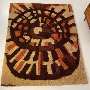 Scandinavian Rya Rug, Circa 1970s Please ask for a shipping quote before you buy. image 2