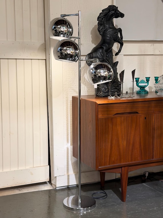 Chrome Orb Floor Lamp by OMI for Koch & Lowy, Circa 1970 - *Please ask for a shipping quote before you buy.