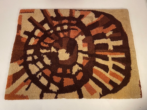 Scandinavian Rya Rug, Circa 1970s - *Please ask for a shipping quote before you buy.