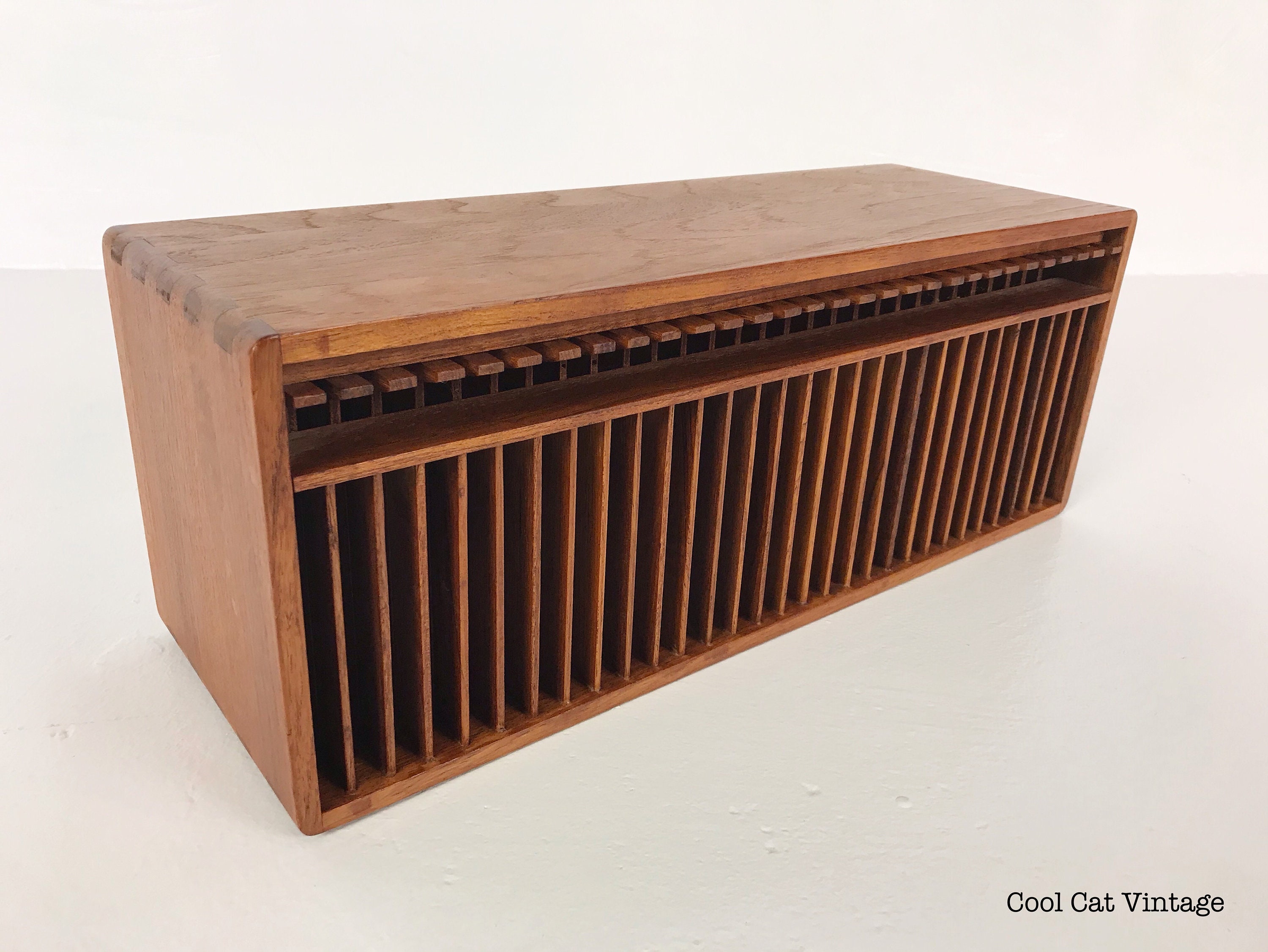 Kalmar Designs Vintage Solid Teak CD Organizer - *Please see notes on
