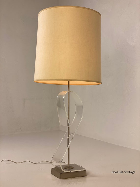 Chrome and Lucite Lamp by Laurel Lamp Co., Circa 1970s - *Please see notes on shipping before you purchase.