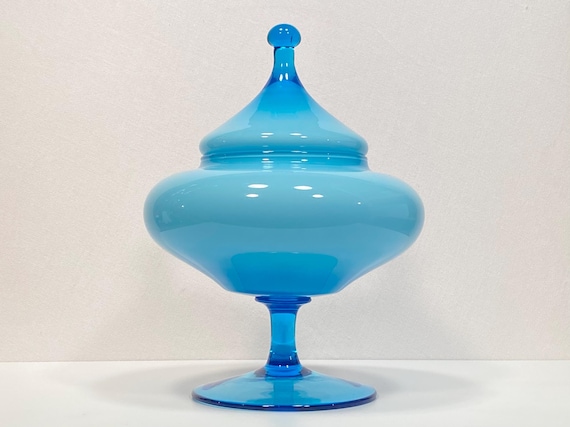 Empoli Blue Glass Apothecary Jar