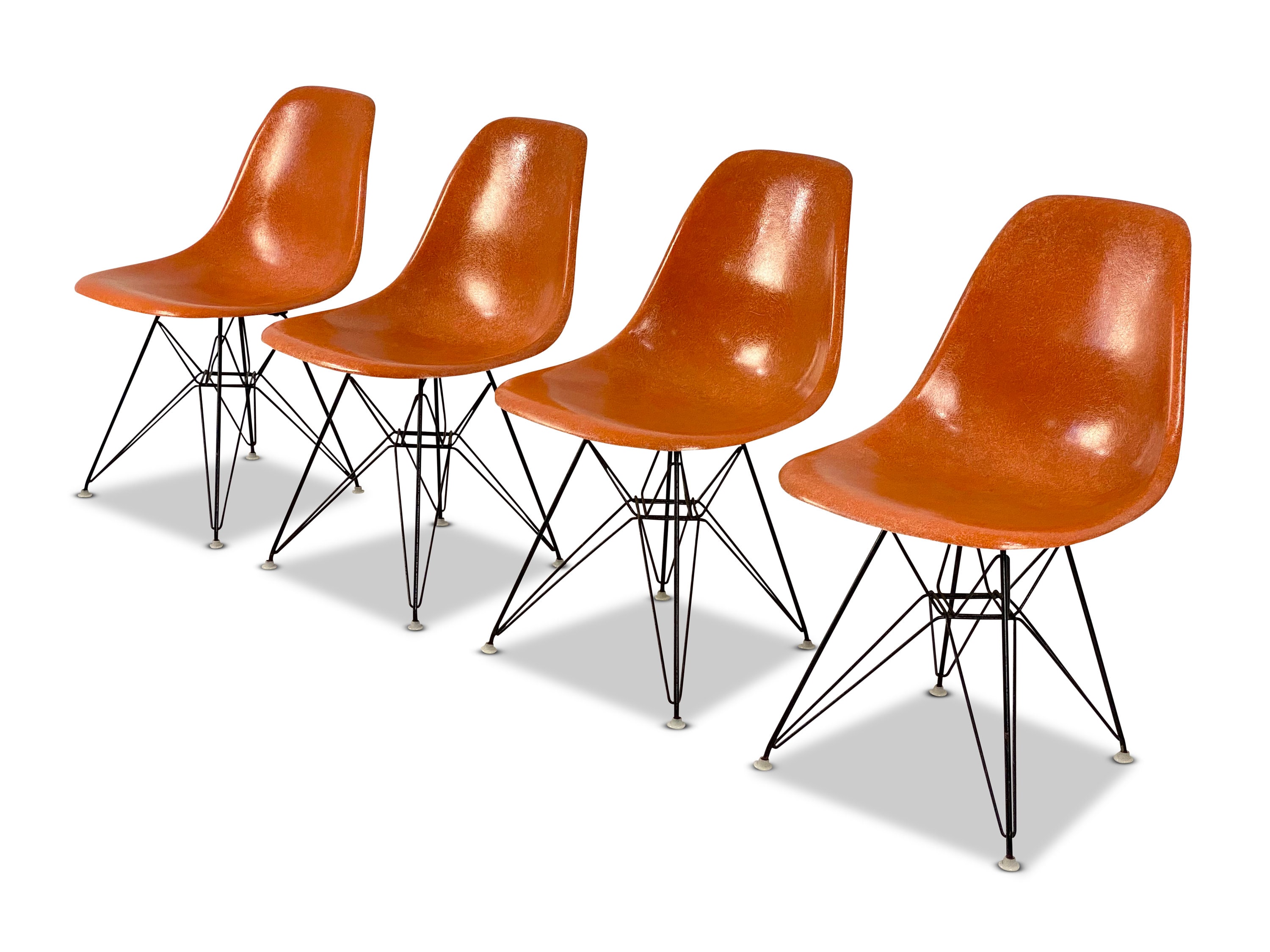 Charles and Ray Eames for Herman Miller set of 4 Fiberglass Chairs