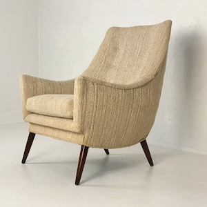 Upholstered Modern Lounge Chair, Circa 1960s Please ask for a shipping quote before you buy. image 1