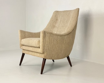Upholstered Modern Lounge Chair, Circa 1960s - *Please ask for a shipping quote before you buy.