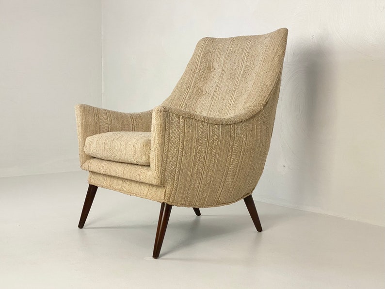 Upholstered Modern Lounge Chair, Circa 1960s Please ask for a shipping quote before you buy. image 1