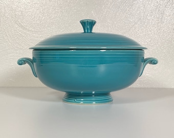 Fiestaware Turquoise Covered Casserole