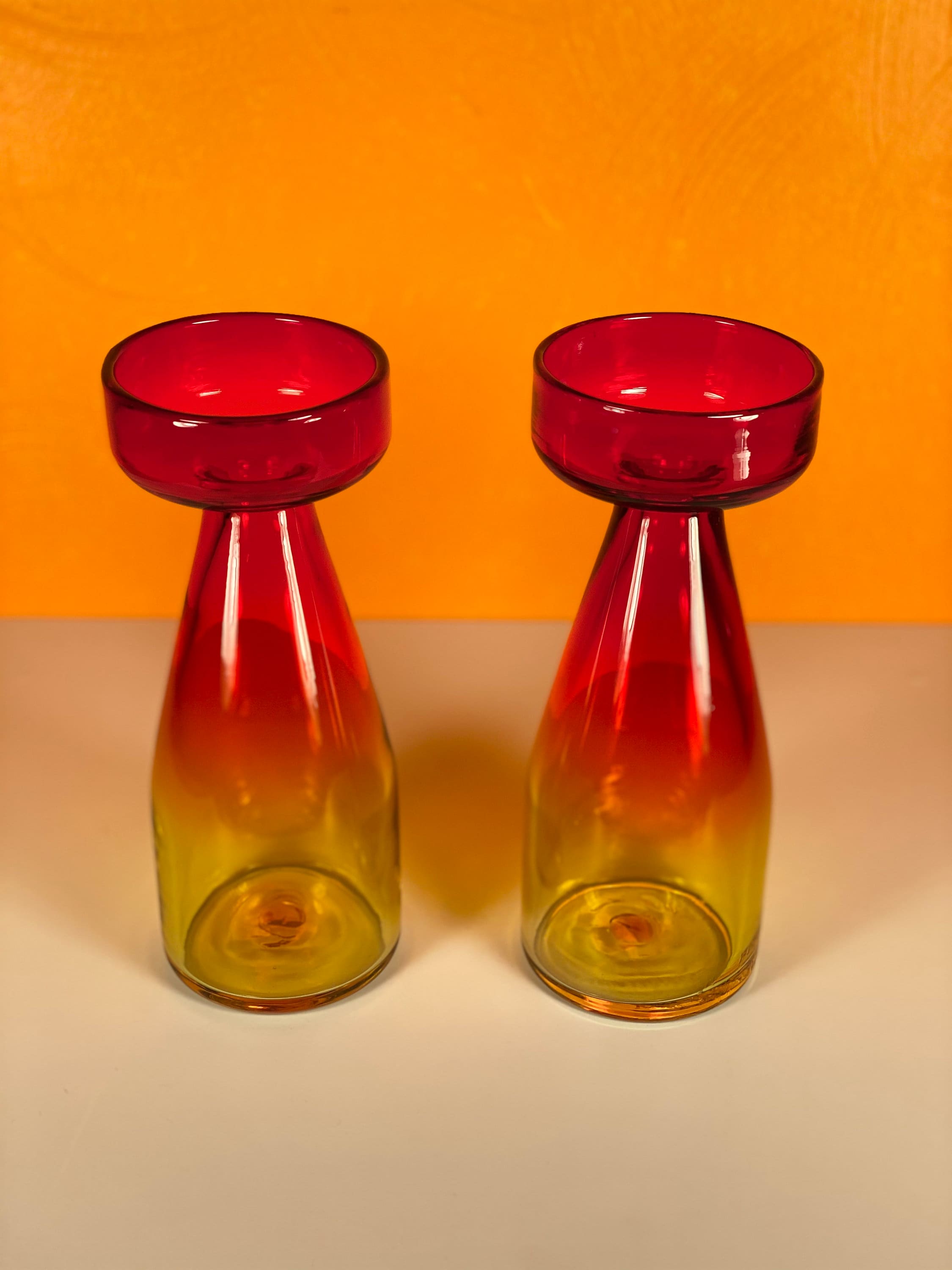 Pair Blenko Model 722M Candle Holders