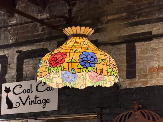 Tiffany-Style Stained-Glass Light by John F.M. Wolfe of York, PA (Lamp B) - *Please ask for a shipping quote before you buy.