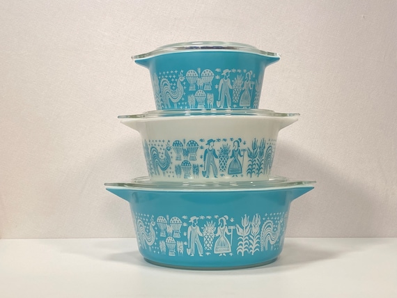 Pyrex Butterprint #480 Casserole Set