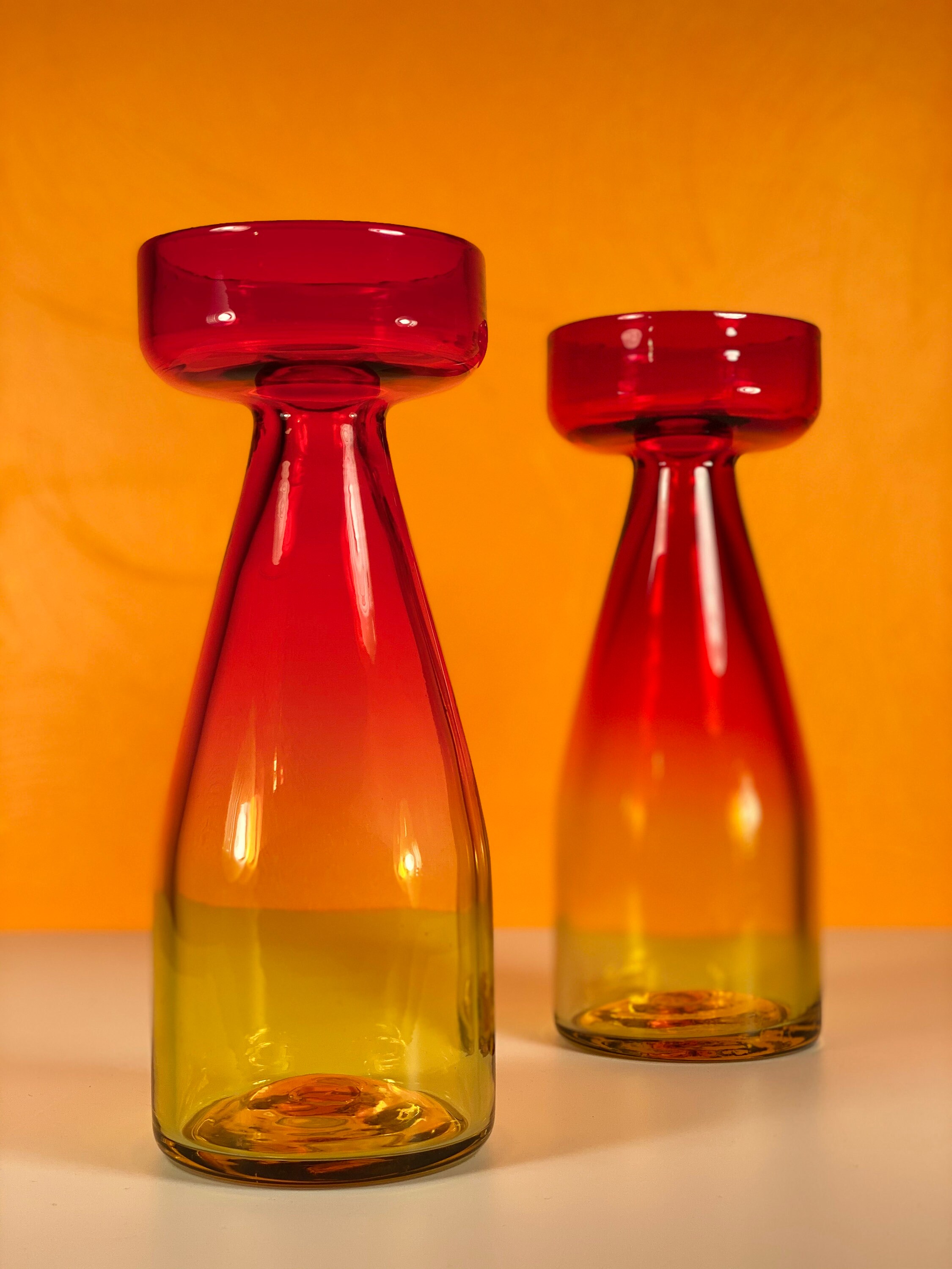 Pair Blenko Model 722M Candle Holders