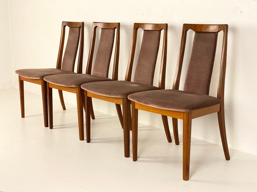 G-plan Teak Upholstered Dining Chairs set of 4 please Ask - Etsy