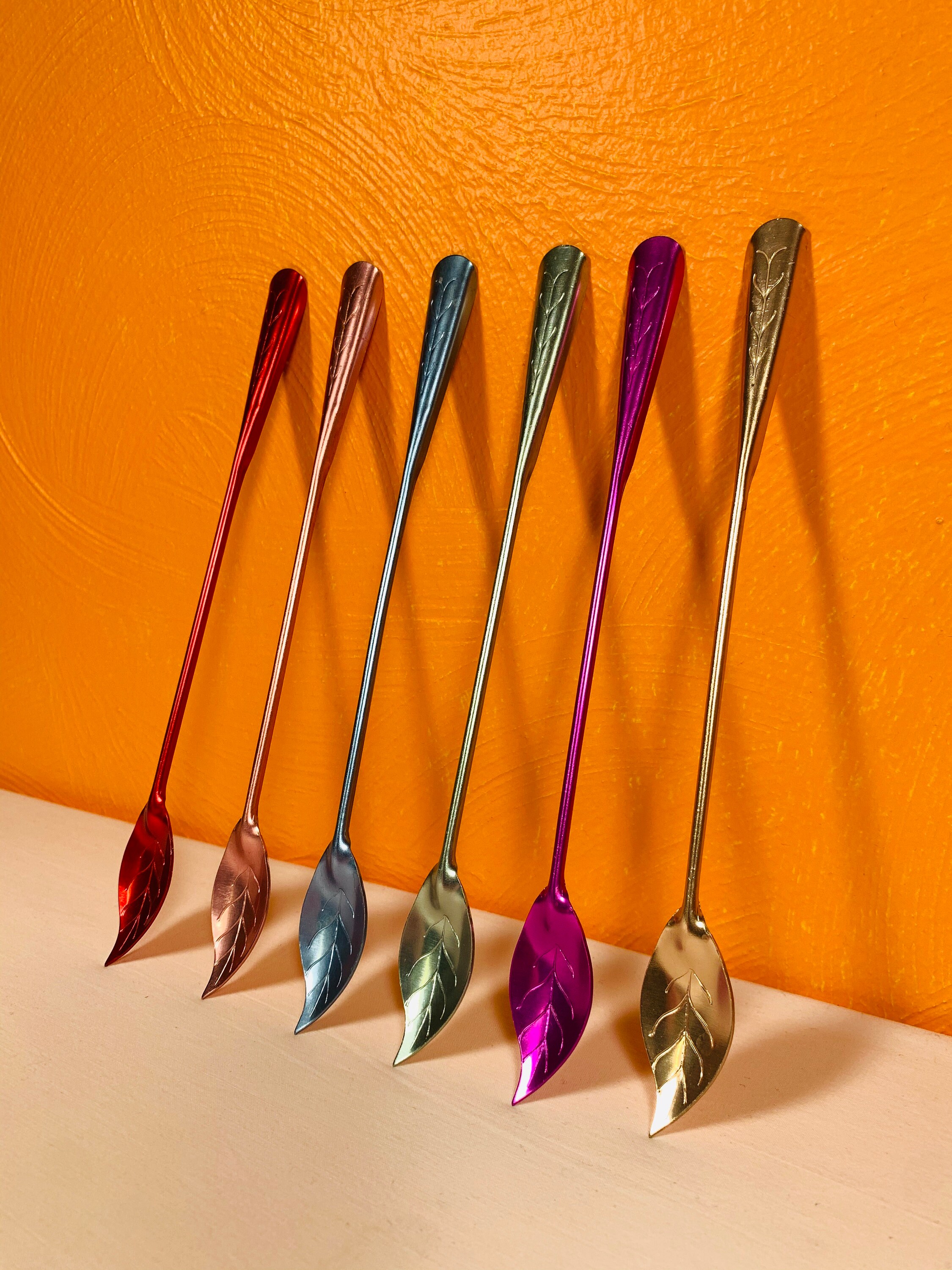Set of Six Aluminum Drink Stirrers