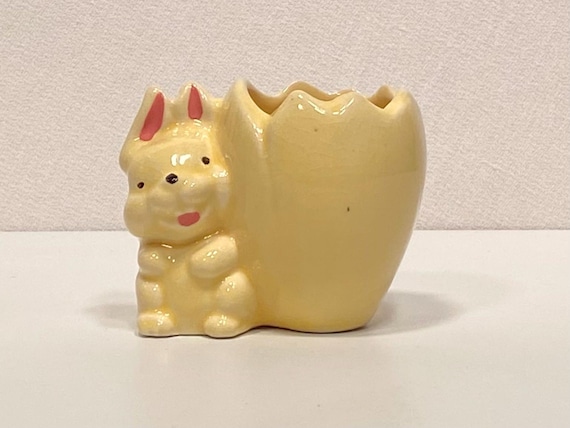 Fanny Farmer Ceramic Bunny Flower Planter/Egg Cup/Toothpick Holder