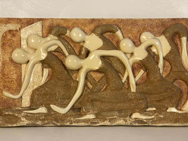 Finesse Originals Sculpted Wall Art Dancers, Circa 1970s Please ask for a shipping quote before you buy. image 5