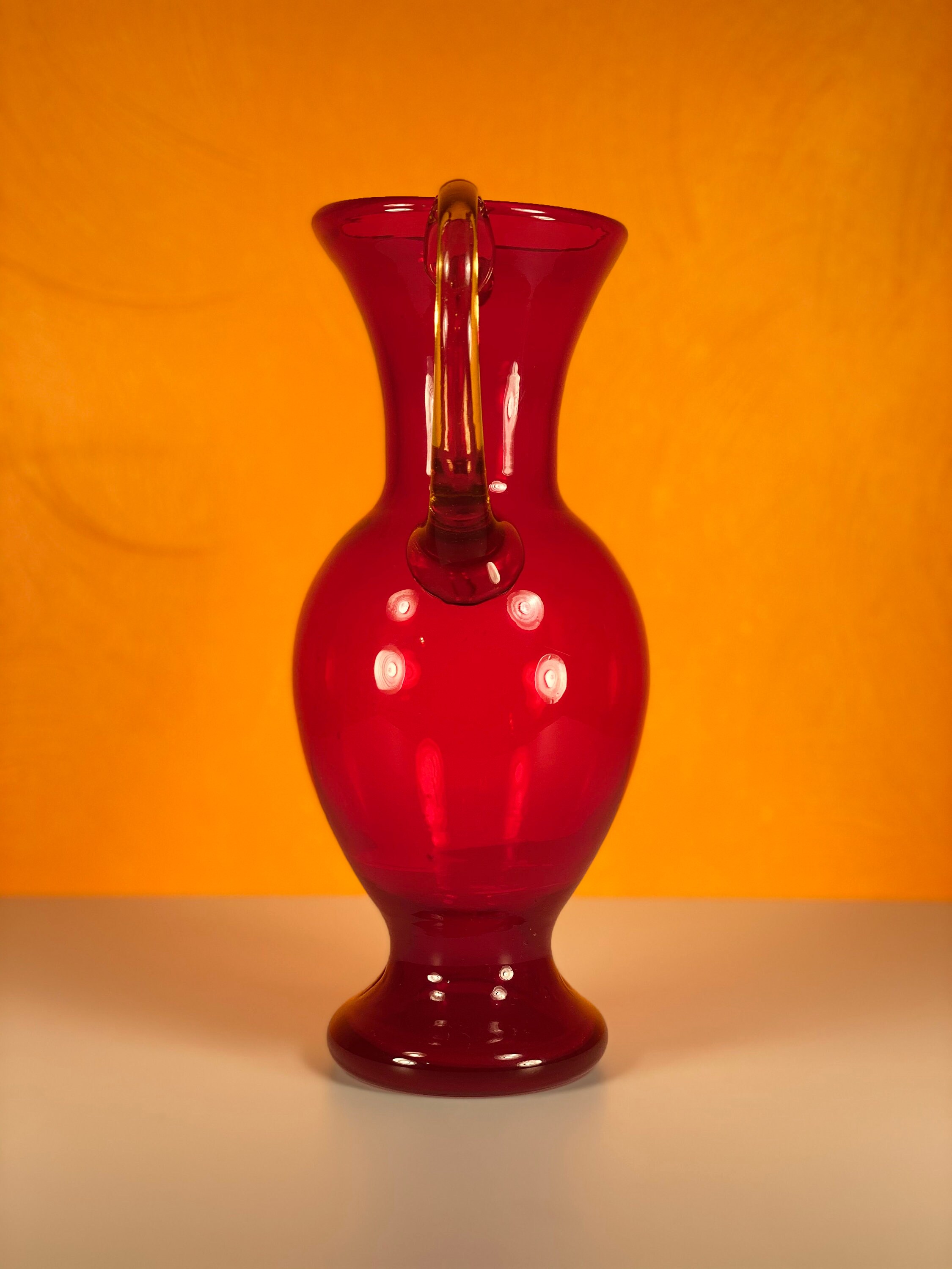 Hand Blown Italian Red Glass Vase