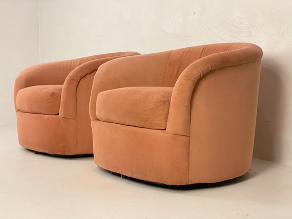Pair of Swivel Club Chairs, Circa 1970s - *Please ask for a shipping quote before you buy.