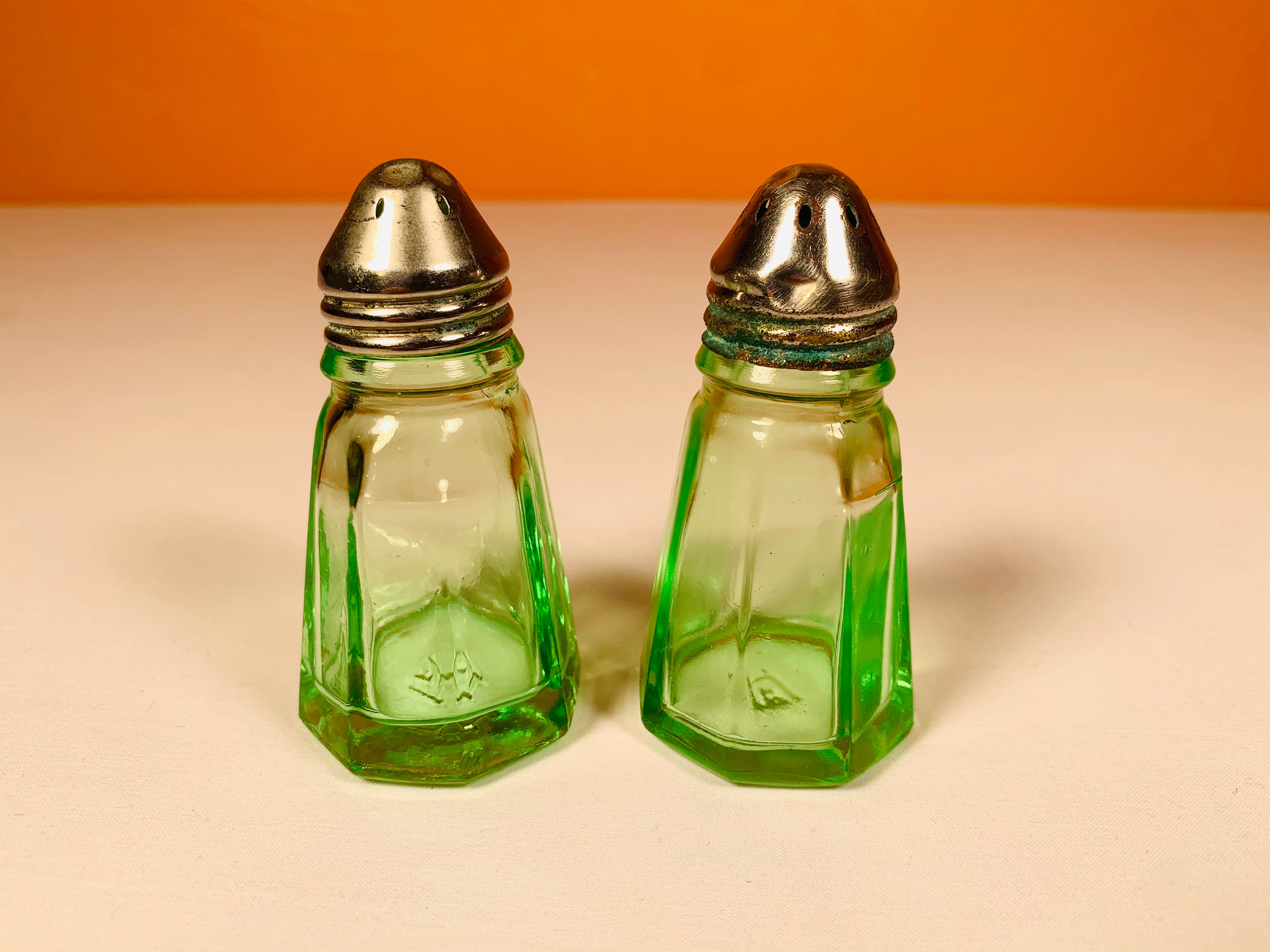 Hazel Atlas Green Depression Salt & Pepper Shakers
