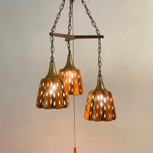 Feldman Triple Pendant Light Fixture, Circa 1960s Please ask for a shipping quote before you buy. image 3