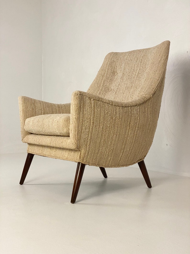 Upholstered Modern Lounge Chair, Circa 1960s Please ask for a shipping quote before you buy. image 4