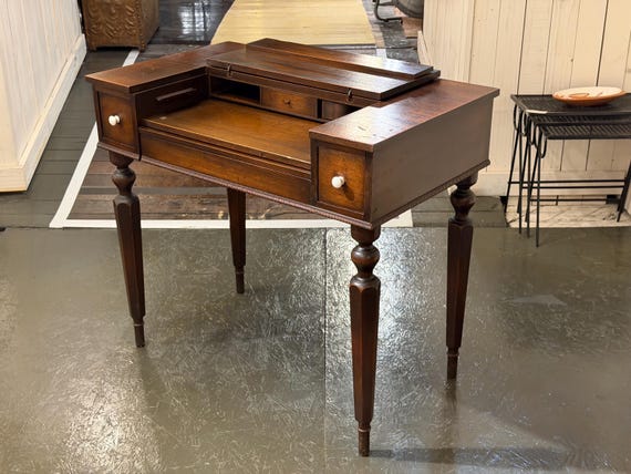 Antique Mahogany Colonial MFG CO. Spinet Desk, Circa 1900 - *Please ask for a shipping quote before you buy.