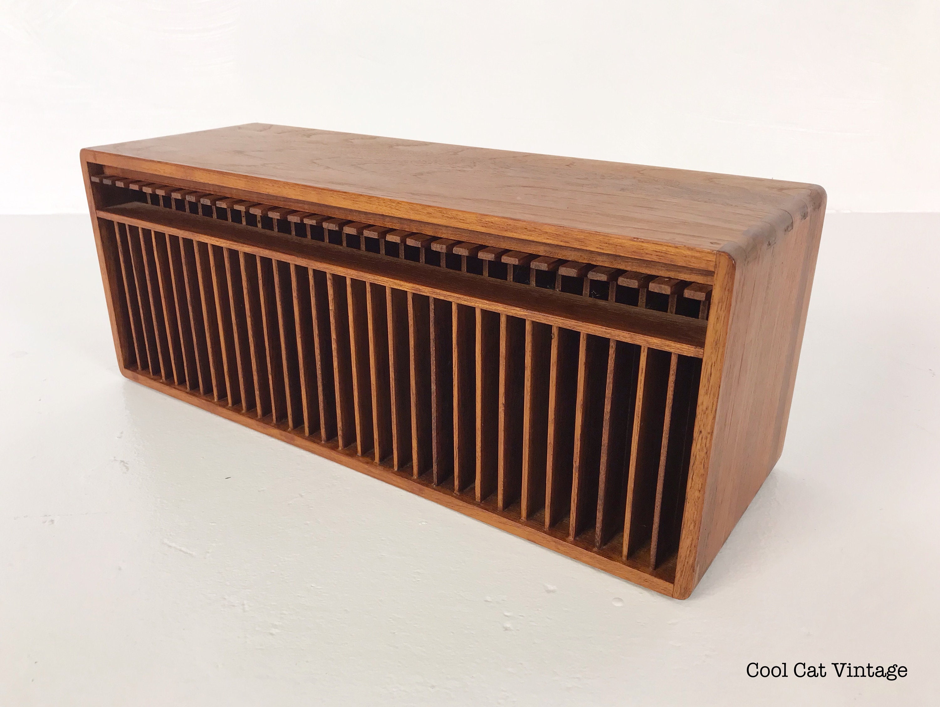 Kalmar Designs Vintage Solid Teak CD Organizer - *Please see notes on