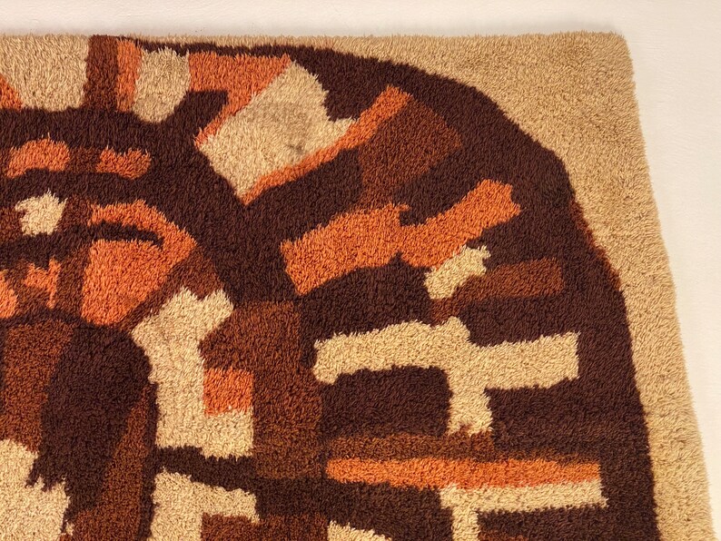 Scandinavian Rya Rug, Circa 1970s Please ask for a shipping quote before you buy. image 3