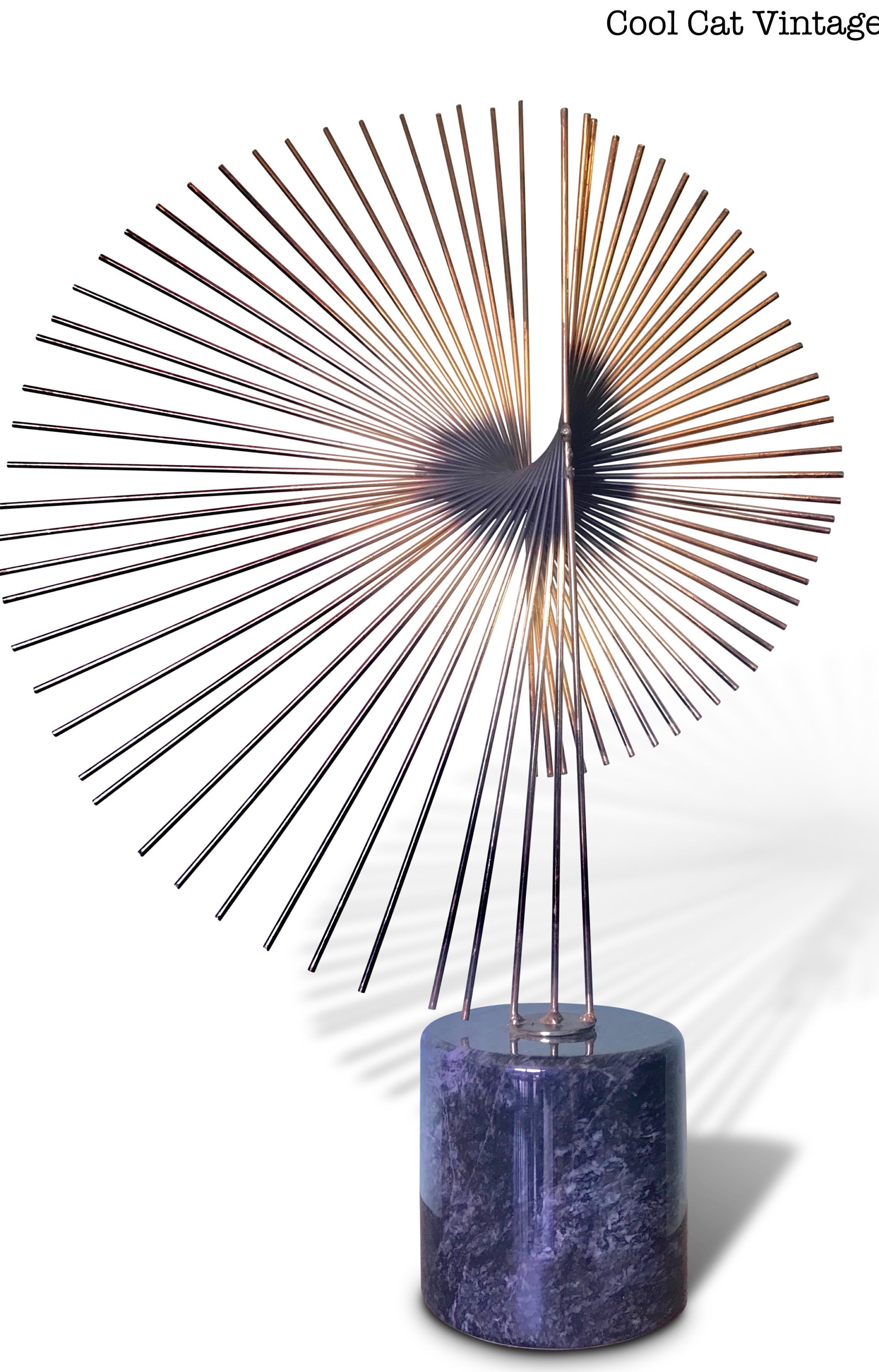 Large Brass Sculpture by C. Jere with Marble Base