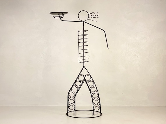 Post-Modern Stick Figure Wine Rack / Sculpture, C.1980s - *Please ask for a shipping quote before you buy.