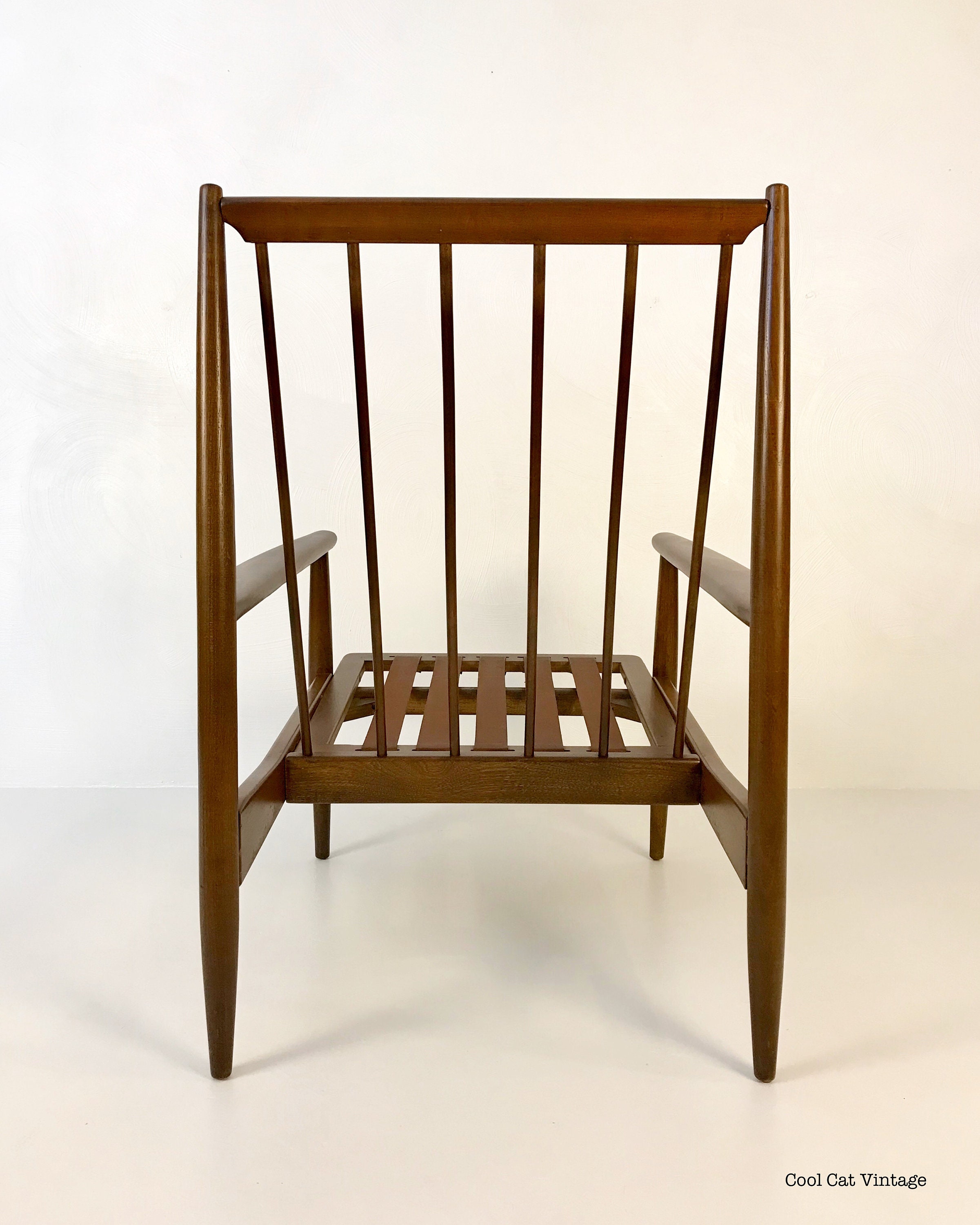Walnut High Back Lounge Chair by Baumritter, C. 1960's (Frame Only