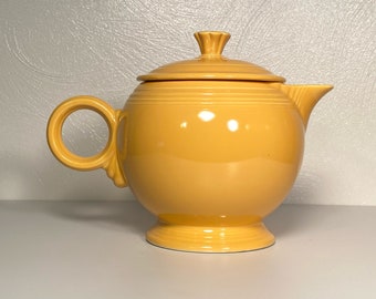 Fiestaware Yellow Ring Handle Teapot