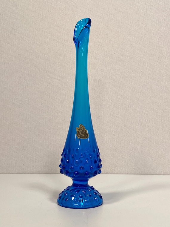 Fenton 10.5" Blue Swung Vase