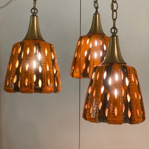 Feldman Triple Pendant Light Fixture, Circa 1960s Please ask for a shipping quote before you buy. image 8