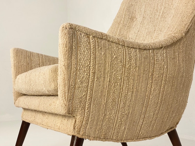 Upholstered Modern Lounge Chair, Circa 1960s Please ask for a shipping quote before you buy. image 5