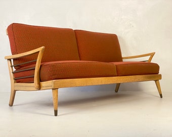 Mid Century Modern Wood Sofa by FOX MANUFACTURING COMPANY, Circa 1950s - *Please ask for a shipping quote before you buy.