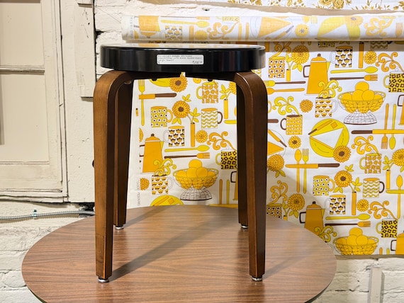 1950s Bentwood and Molded Plastic Stool by Thonet - *Please ask for a shipping quote before you buy.