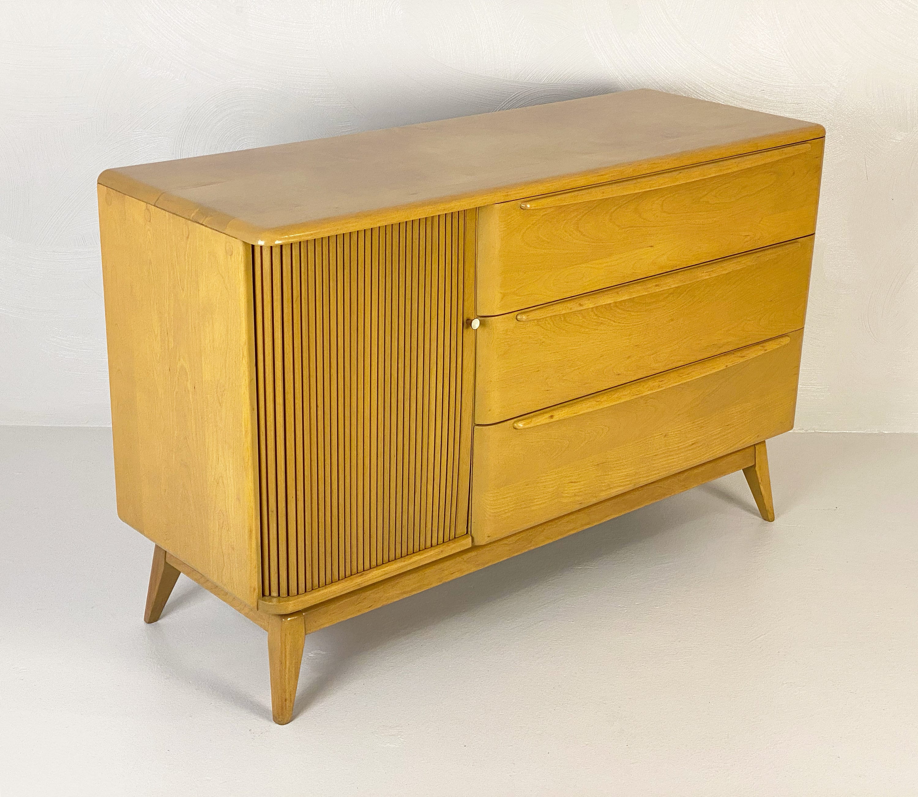 Heywood Wakefield Tambour Door Credenza in Wheat #M 1542, Circa